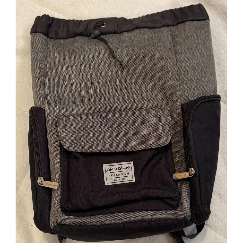 Eddie Bauer First Adventure Places & Spaces Legend Backpack Grey Diaper Bag READ